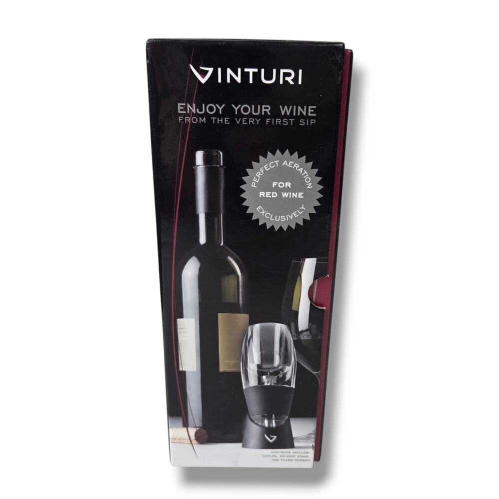 Vinturi Essential Wine Aerator For Red Wine with No-Drip Stand & Filter Screen